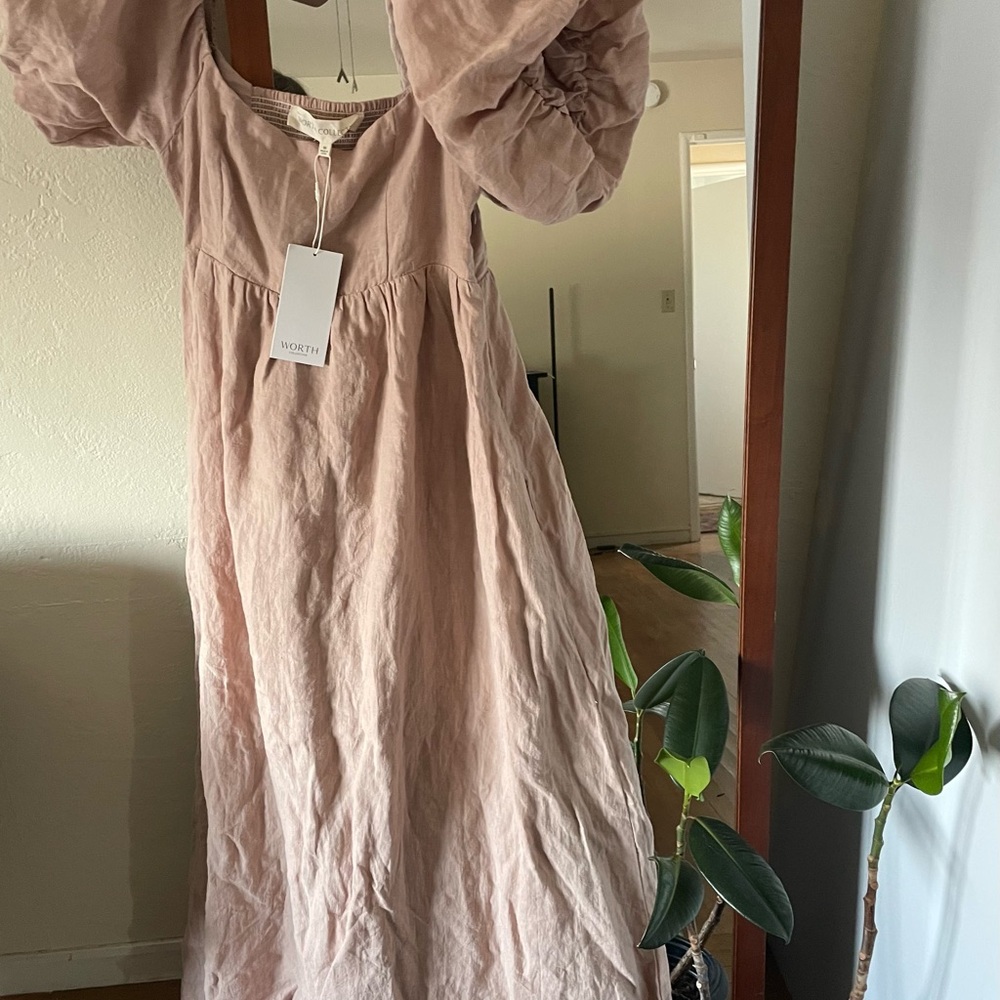 Candance Maxi Dress in Dusty Rose- 100% Linen, Bump Friendly
